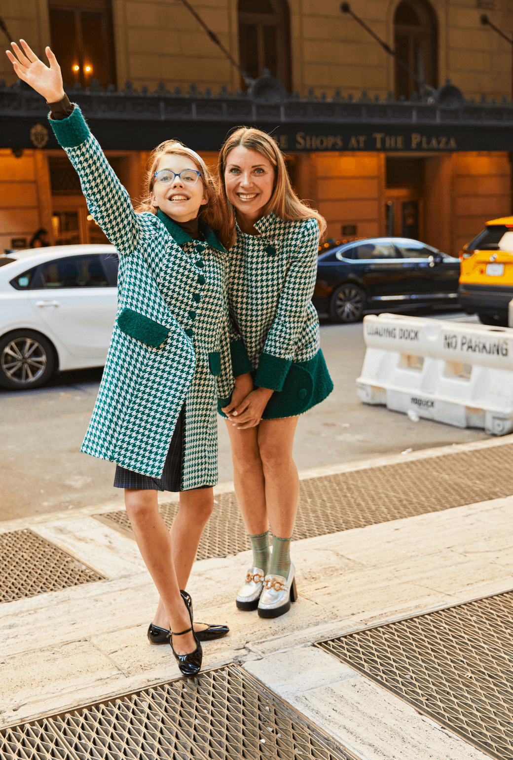 Buru x Tori Mellott Mod Coat - Green Houndstooth