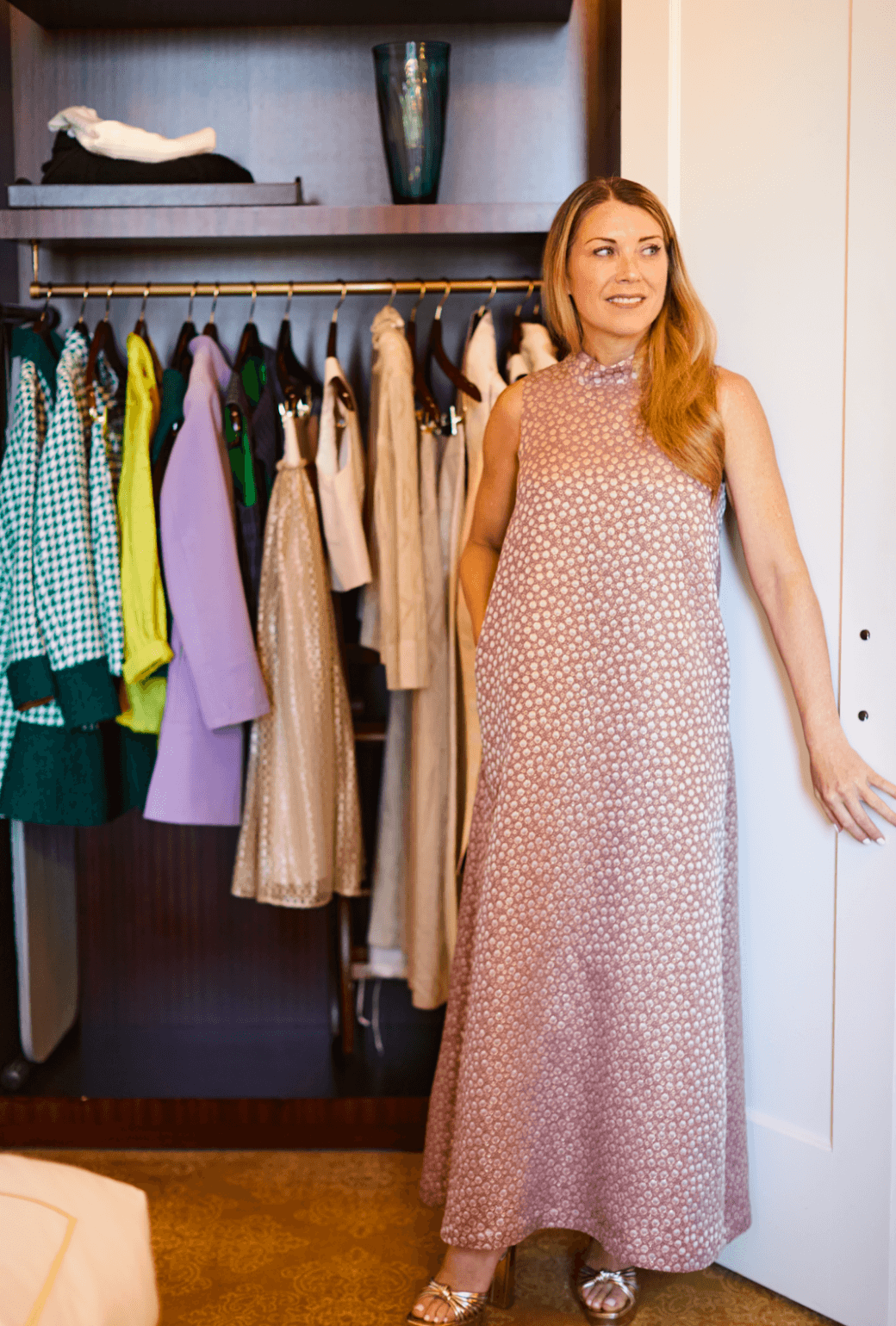 Buru x Tori Mellott - Mod Gown- Plum Jacquard Dot