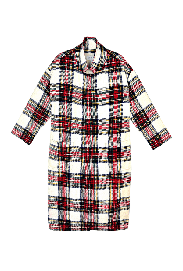 Open Car Coat - Dress Stewart Plaid