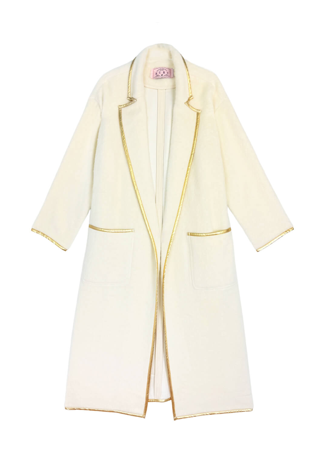 Open Car Coat - Ivory & Gold