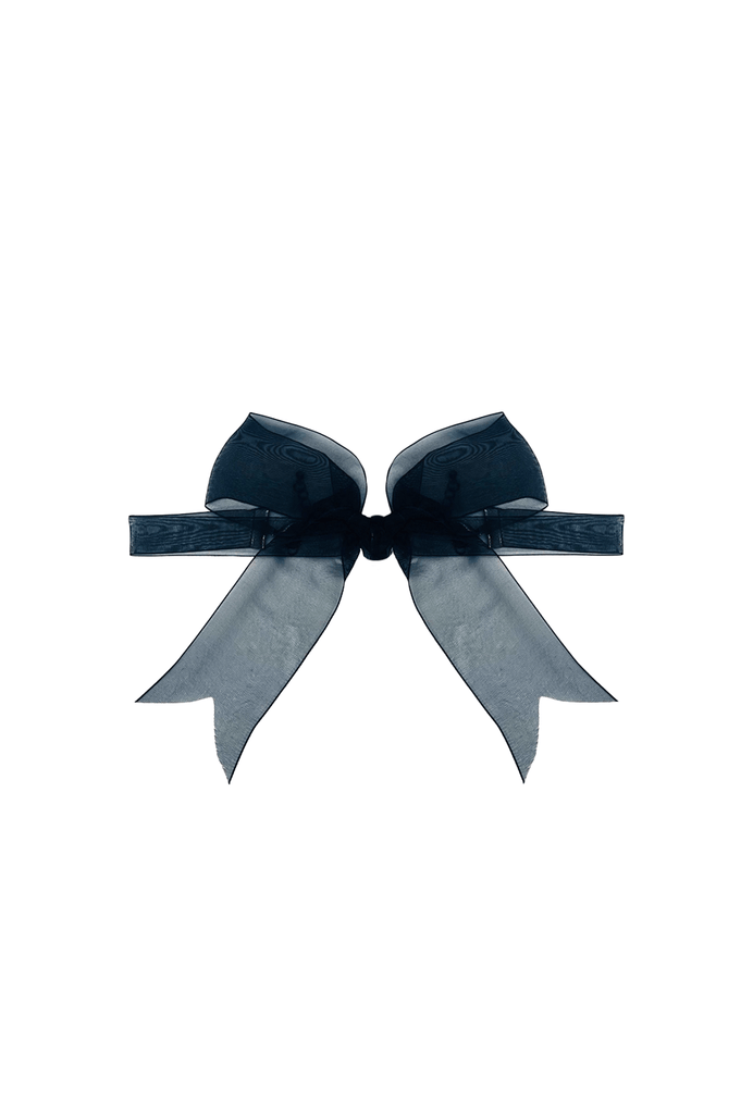 Organza Bow Neck Tie - Black