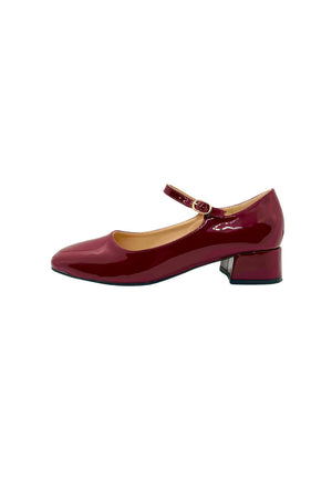 Patent Mary Janes - Deep Burgundy