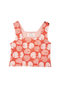 Paulina Top - Tomato Jacquard Dot