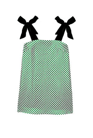 Pillar Dress - Emerald Checkerboard Shimmer