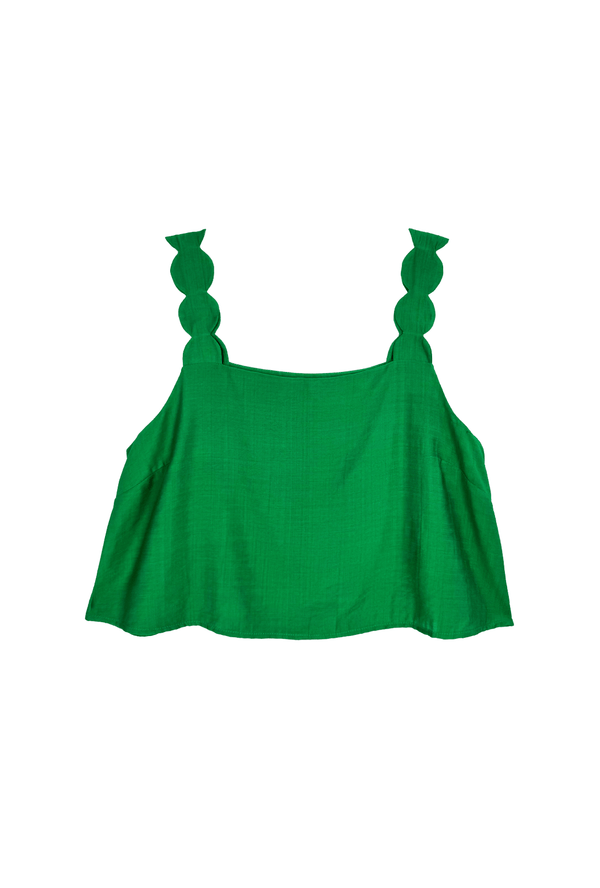 Scallop Strap Tank - Green