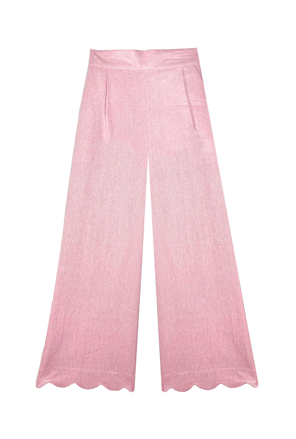 Buru x PBL Scallop Trousers - Pink Shimmer Linen