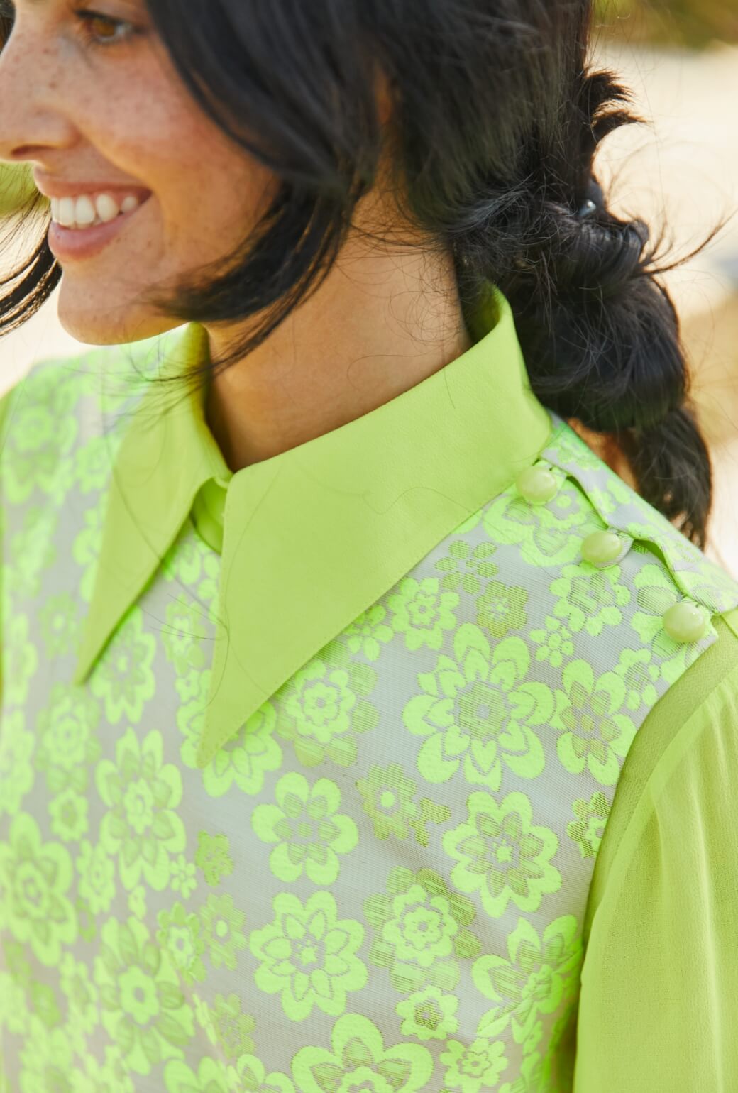 Skipper  Blouse - Lemon Brightline