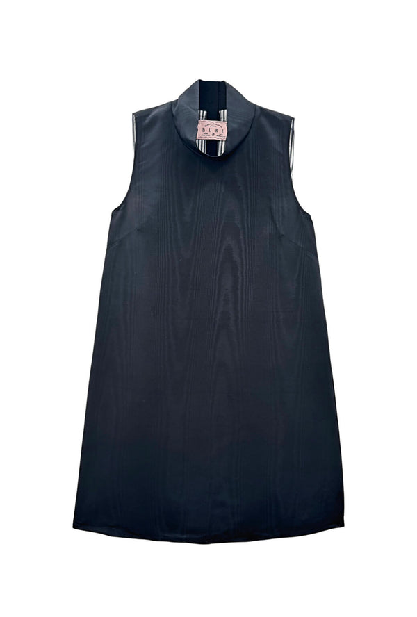 Sleeveless Mod Dress - Noir Moiré