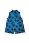 Sleeveless Mod Top - Blue Rose Jacquard