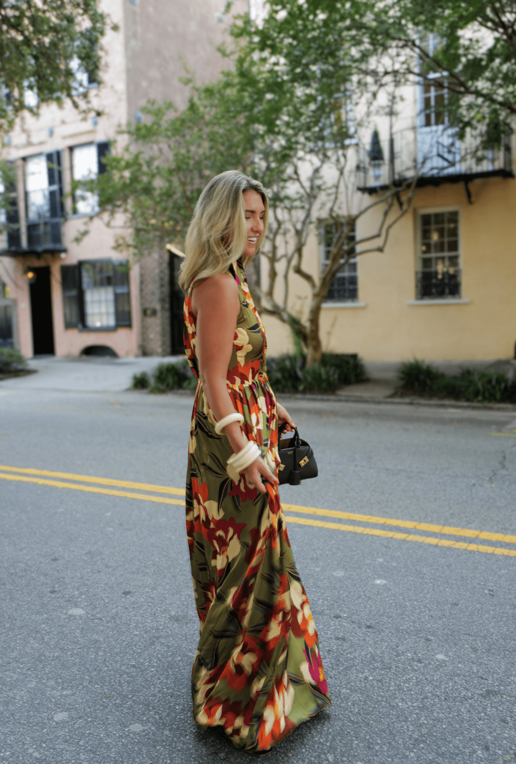 Buru x Megan Stokes Sleeveless Shirtdress - Olive Floral