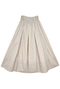 Smocked Waist MIDI Skirt - Oatmeal Stripe