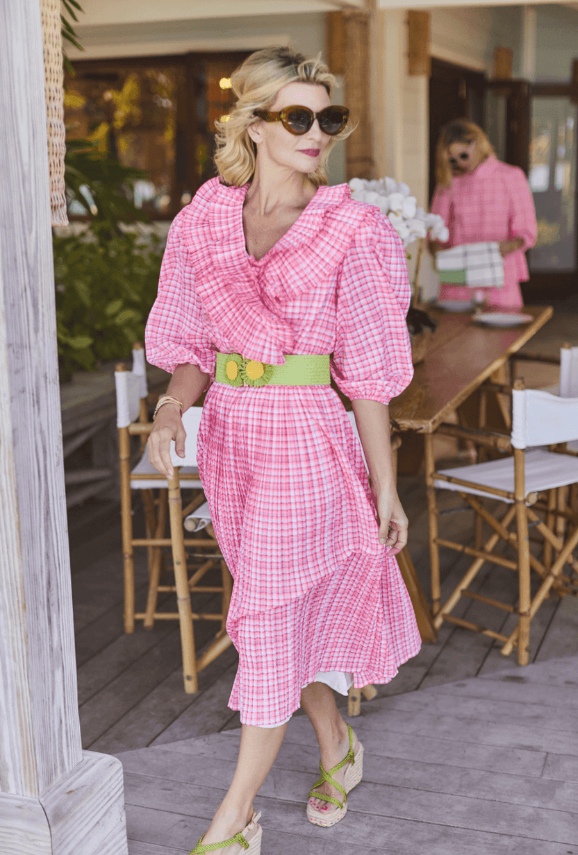 The Blanche Dress - Pink Seersucker – BURU