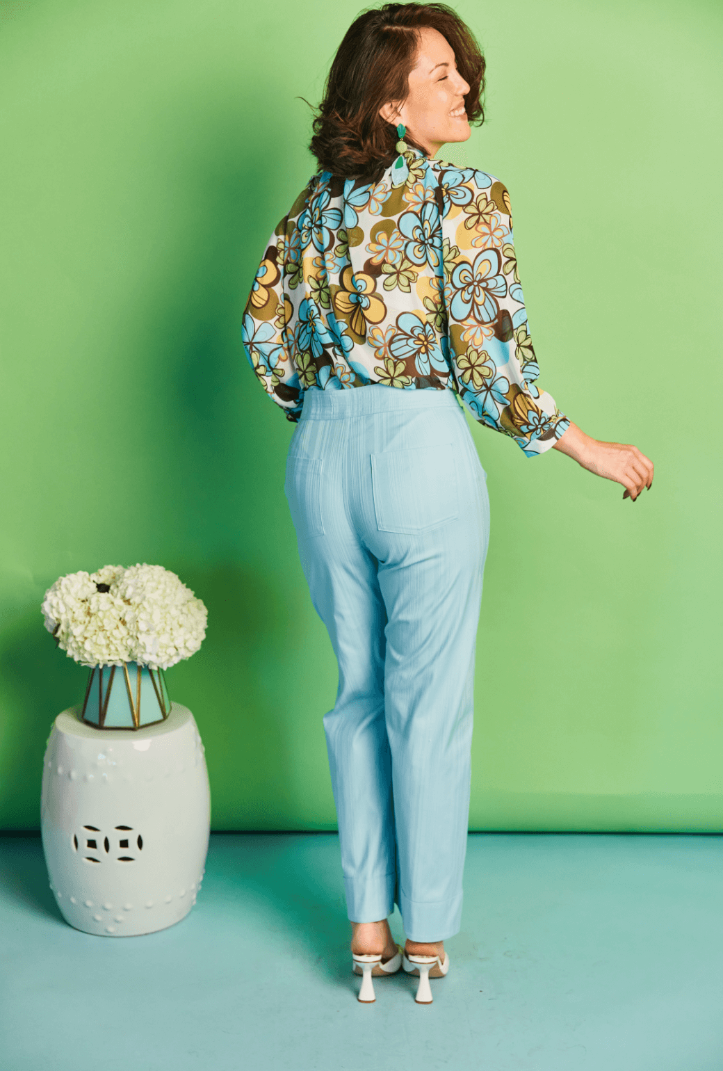 The Charlie Pant - Aqua Faille