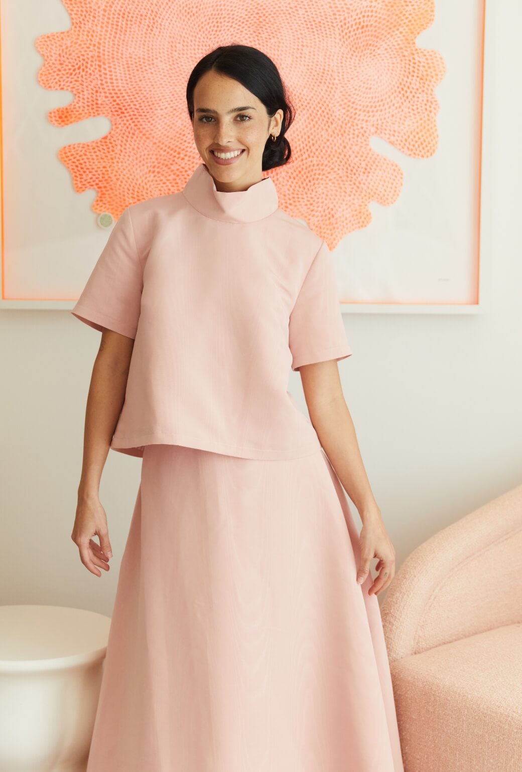 The Laura Skirt - Ballet Pink Moiré