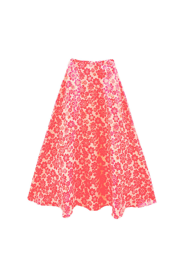 The Laura Skirt - Coral Brightline