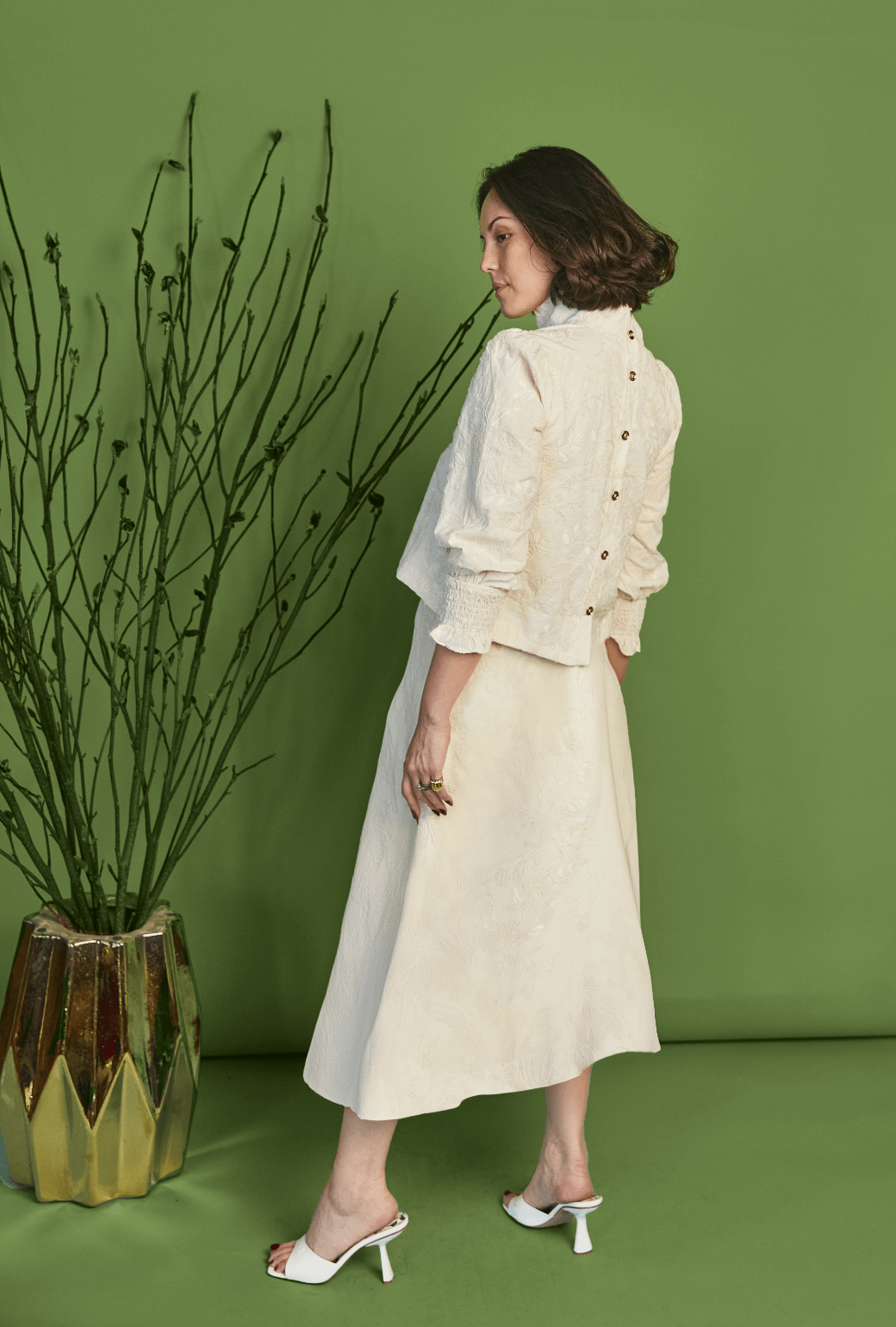 The Laura Skirt - Ivory Embroidery