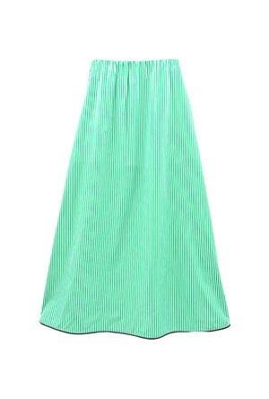 The Leland Skirt - Green Stripe