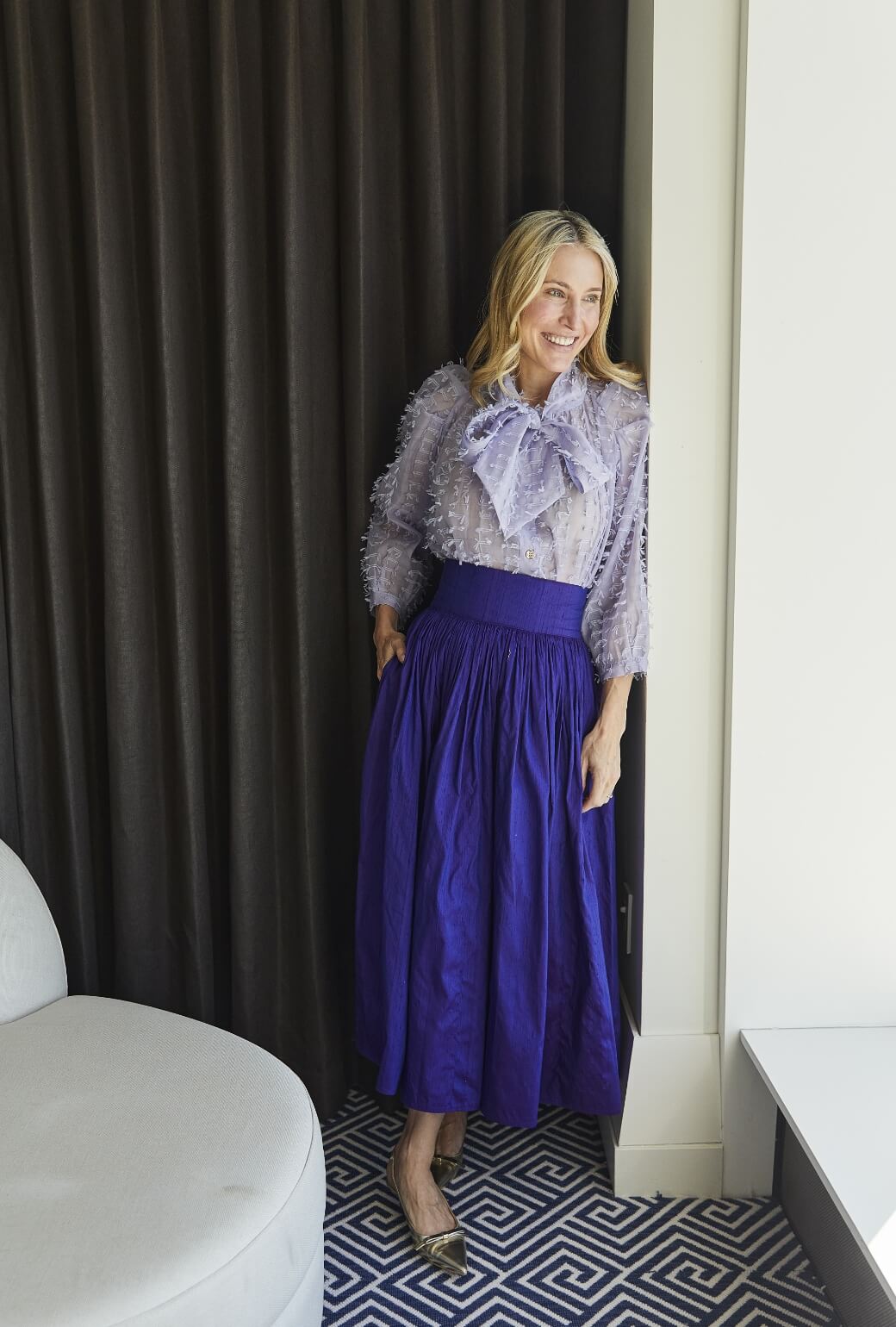 Buru x Kristin Kennedy The Marilyn Skirt - Violet Silk