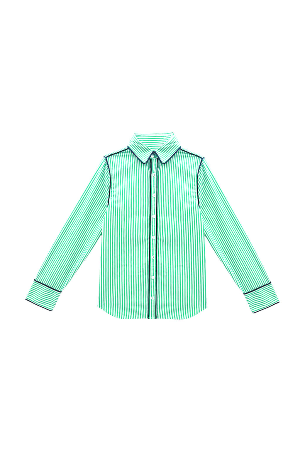 The Perry Blouse - Green Stripe