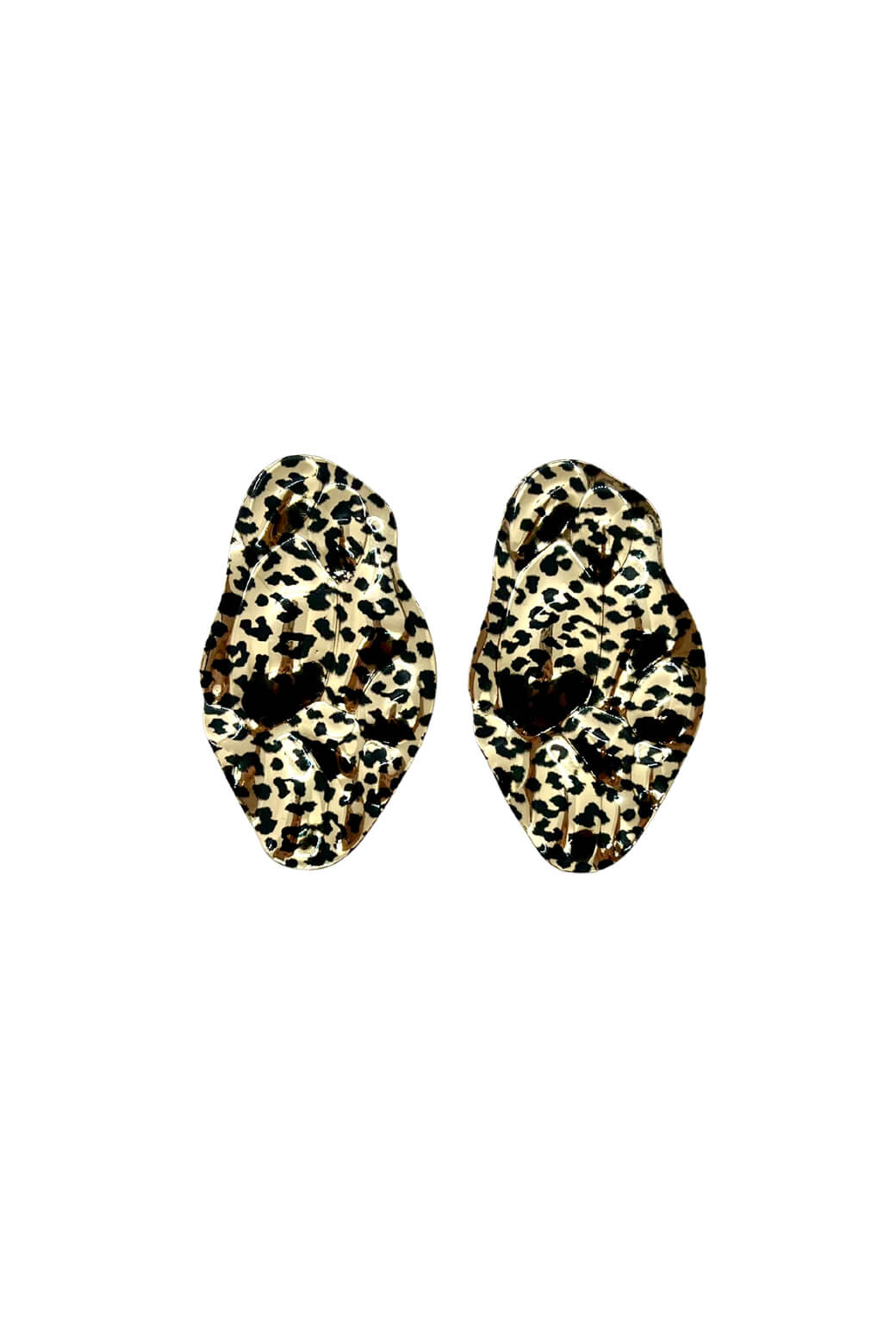 The Samantha Earring - Hammered Leopard Print