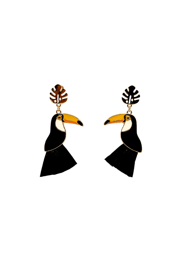 Too Tucan Cute Earrings - Black