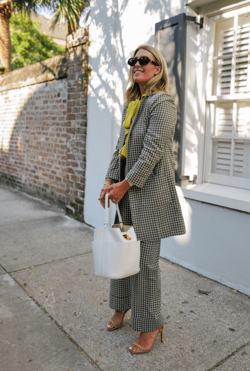 Buru x Megan Stokes Walking Coat - Olive Windowpane