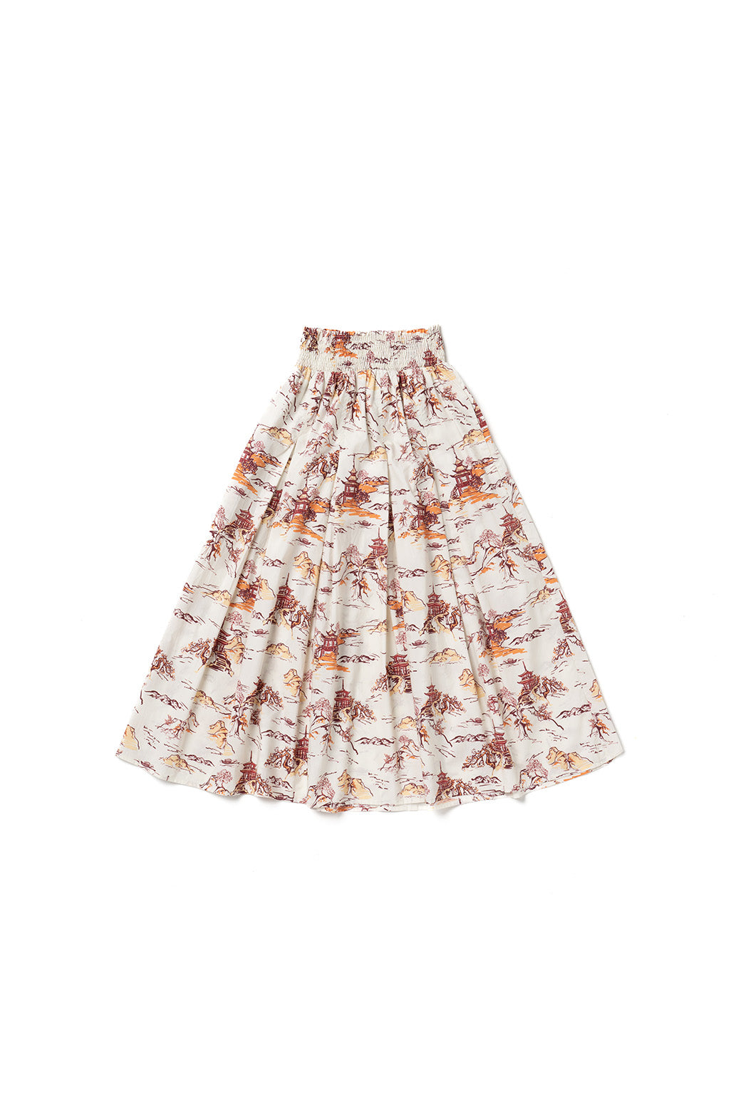 Smocked Waist MIDI Skirt - Chinoiserie – BURU